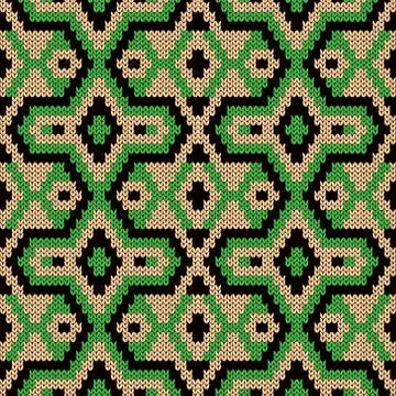 Knitting seamless ornate pattern Stock Illustration