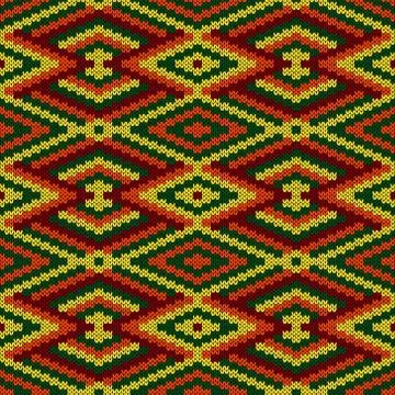 Knitting seamless ornate pattern Stock Illustration