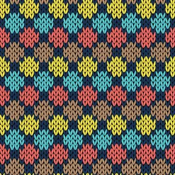 Knitting seamless patchwork color pattern Stockillustratie