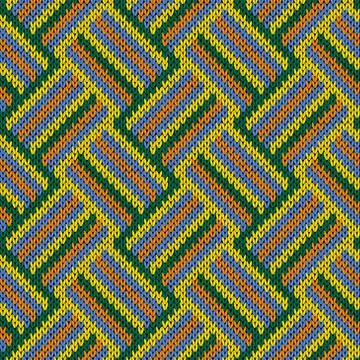 Knitting seamless patchwork pattern イラスト素材