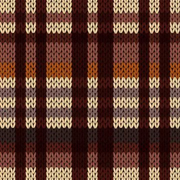Knitting seamless pattern in brown, beige and coffee hues Stock Illustration