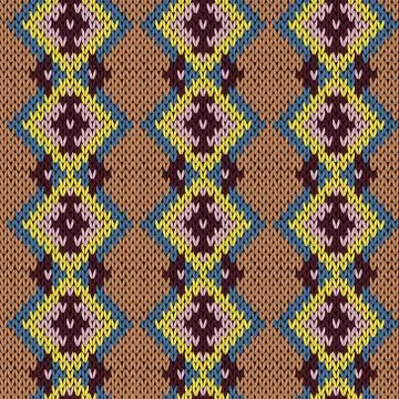 Knitting seamless pattern Stock Illustration