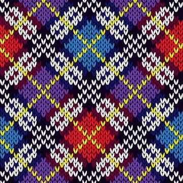 Knitting seamless pattern Stock Illustration