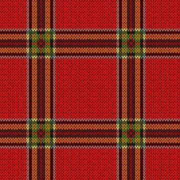 Knitting seamless pattern in red colors Illustrazione stock