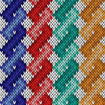 Knitting seamless pattern with twisted ropes Stock Illustration
