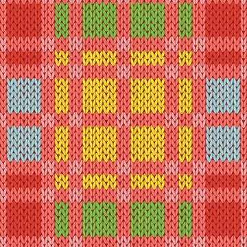 Knitting seamless pattern in various colors Illustrazione stock