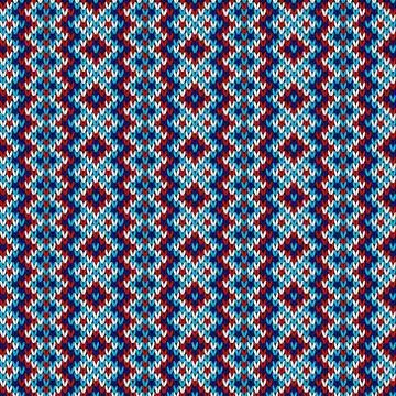 Knitting seamless pattern in various colors Stock Illustration