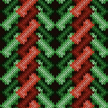 Knitting seamless pattern in various hues Stock Illustration