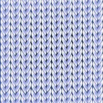 Knitting seamless pattern, vector wool sweater texture, white repeat textile Stock Illustration