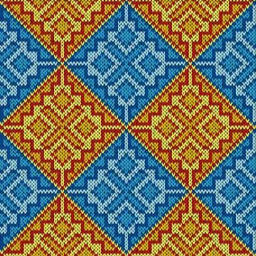 Knitting seamless square pattern イラスト素材