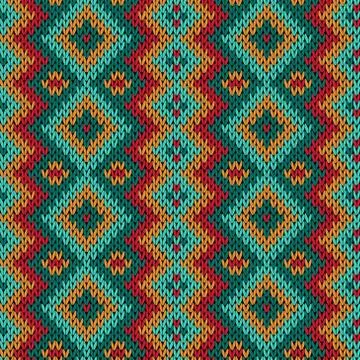 Knitting seamless variegated pattern Stock Illustration