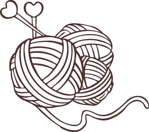 Knitting sewing symbols thread yarn skein needlework icon vector Illustrazione stock