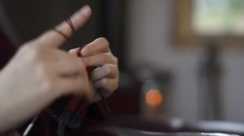 Knitting a Sock Stock Footage 62227204