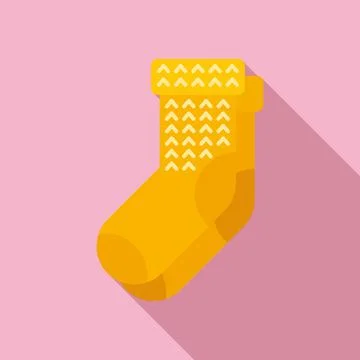 Knitting socks icon flat vector. Wool knit Stock Illustration