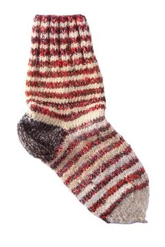 Knitting socks from woolen threads. Handmade cozy homemade warm winter colorful Stock Photos