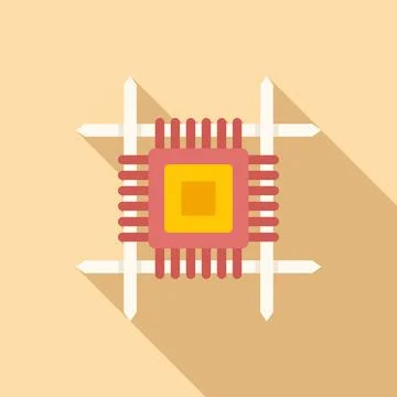 Knitting square icon flat vector. Wool knit Stock Illustration