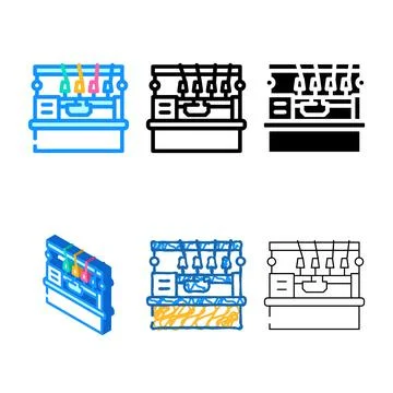 Knitting styles machine color icon vector Иллюстрация