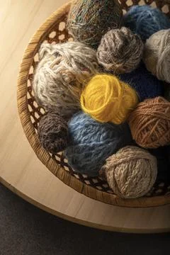 Knitting supplies close-up Stock Photos