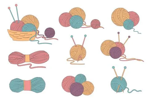 Knitting threads Stock Illustration