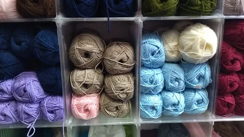 Knitting threads for warm clothes Stock Footage 304652117
