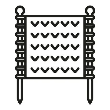 Knitting tool icon outline vector. Wool knit Illustrazione stock