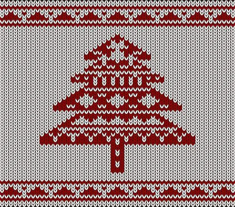 The knitting tree pattern, Happy new year, vector illustration Stock-Illustration