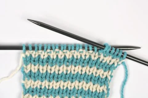 Knitting Two Color Work Stock Photos