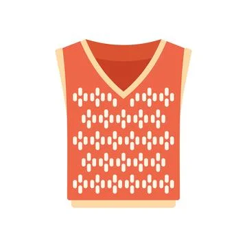 Knitting vest icon flat vector. Wool knit Stock Illustration