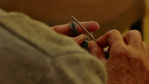 Knitting of Winter Woolen Clothes Stock-Footage 87222795