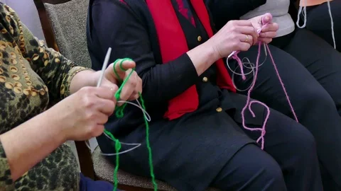 Knitting of Winter Woolen Clothes Stock Footage 87225085