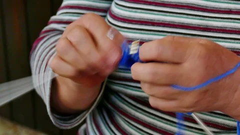 Knitting of Winter Woolen Clothes Stock Footage 87225436