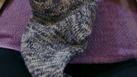 Knitting of Winter Woolen Socks Stock-Footage 87223456