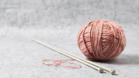Knitting wool needles . High quality and resolution beautiful photo concept Stock Photos