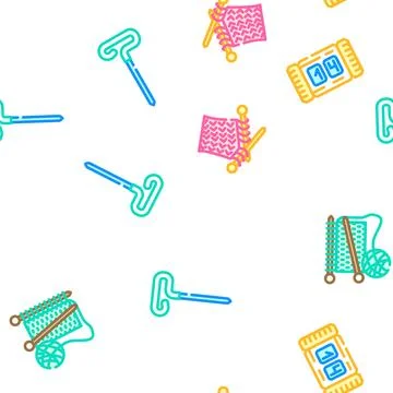 Knitting wool textile knit vector seamless pattern Stock Illustration