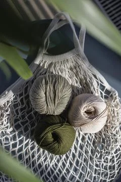 Knitting wool thread close up Stock Photos