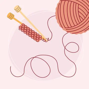 Knitting yarn ball Stock Illustration