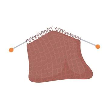 Knitting yarn needles Stock Illustration