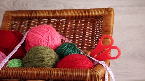 Knitting yarn for needlework Stock Footage 73723365