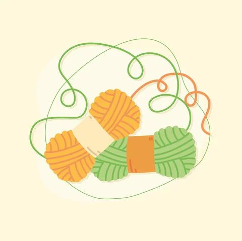 Knitting yarn wools Stock Illustration