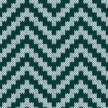 Knitting zigzag seamless pattern in muted colors Illustrazione stock