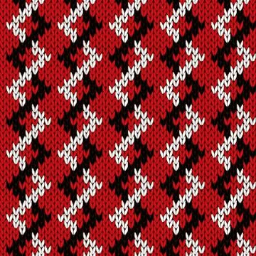 Knitting zigzag seamless pattern in red and white colors イラスト素材