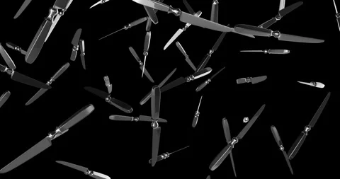Knives falling slow motion animation Video stock 251756269