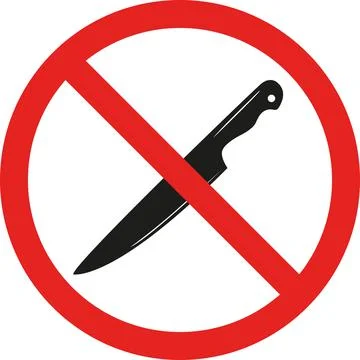 Knives prohibited sign. Stock Illustration