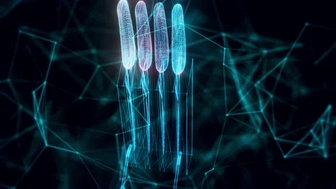 Knives with rack hologram Close up Stock Footage 154844367
