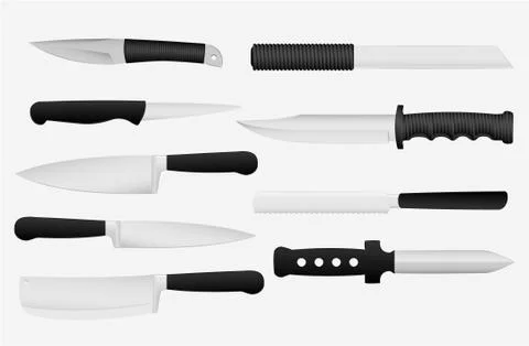 Knives vector illustration, gray background removable Stock Illustration