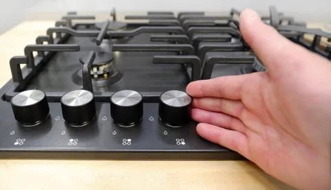 Knob control the position of modes for cooking in the oven. Close-up view from Stock Photos