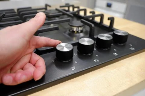 Knob control the position of modes for cooking in the oven. Close-up view from Stock Photos