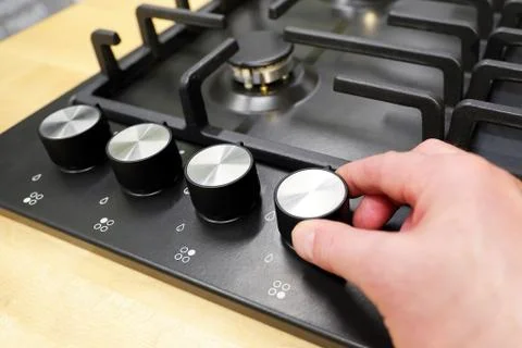 Knob control the position of modes for cooking in the oven. Close-up view from Stock Photos