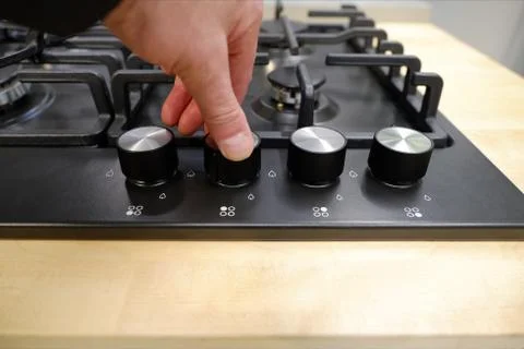 Knob control the position of modes for cooking in the oven. Close-up view from Stock Photos