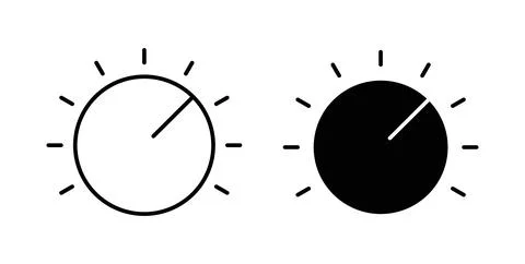 Knob icon. Style is flat and line symbol Stock Illustration